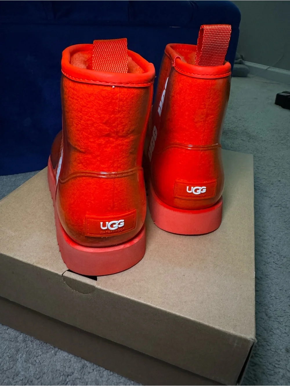 UGG Women's Red Glossy Ankle Boots